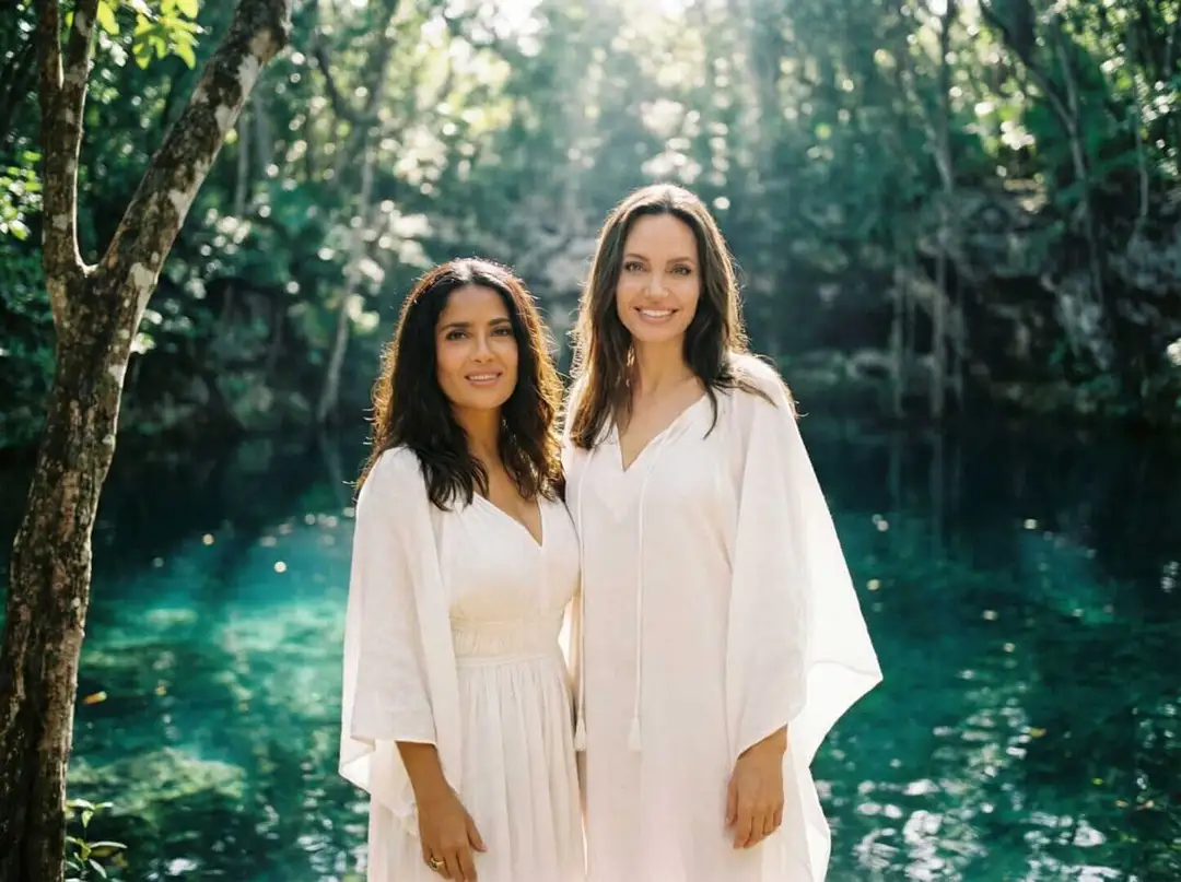 Salma Hayek and Angelina Jolie visit Tulum for film production