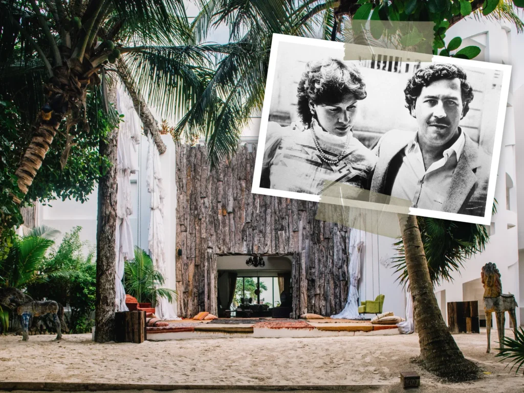 Casa Malca in Tulum, once owned by Pablo Escobar, has been transformed into a luxury hotel by art dealer Lio Malca, blending history, art, and luxury.